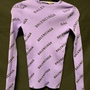 Women’s Balenciaga Printed Knit Top “Lilac”